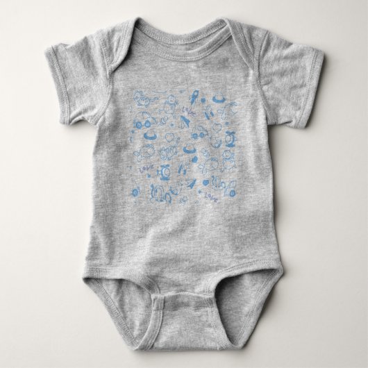Blue Niedlich Baby Pattern T - Shirt (Vorderseite)