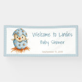 Blue Niedlich Bird Hatching Boy Baby Shooting Bann Banner (Horizontal)
