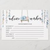 Blue niedlich Boho Baby Dusche - Fragen Briefpapier (Vorderseite)