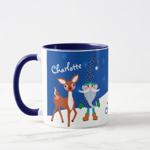 Blue Niedlich Deh and Gnome Personalisierte Weihna Tasse