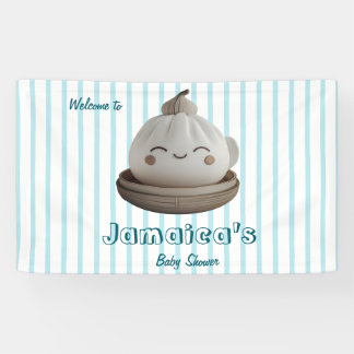 Blue Niedlich Dumpling Begrüßungs Baby Duschbanner Banner