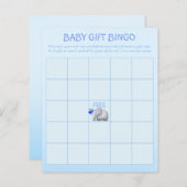 Blue Niedlich Elephant Baby Boy Dusche Bingo Game (Vorne/Hinten)