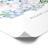 Blue Niedlich Elephant Boy Baby Shower bevorzugt S Poster (Ecke)