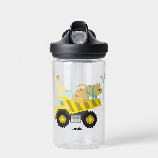 Blue Niedlich fun Dinosaurier Traktor To School DI Trinkflasche (Vorne)