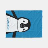 Blue Niedlich Funny Pinguin Kinderzimmer Schwarz-W Fleecedecke (Vorderseite (Horizontal))