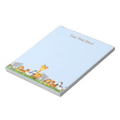 Blue Niedlich Jungle Baby Animals Notepad Notizblock (Rotiert)