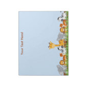 Blue Niedlich Jungle Baby Animals Notepad Notizblock (Rotiert)