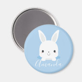 Blue Niedlich Little Bunny Rabbit mit Individuelle Magnet (Vorderseite/Rückseite)