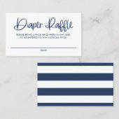 Blue Niedlich Modern Calligraphy Diaper Raffekarte Visitenkarte (Vorne/Hinten)