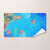 Blue Niedlich Monogram Name Mermaid Badhandtuch Set (Handtuch)