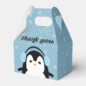 Blue Niedlich Pinguin Winter Baby Dusche Vielen Da Geschenkschachtel (Rückseite)