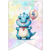 Blue Niedlich Rainbow Balloon Dinosaurier Geburtst Wimpelkette (Erste Fahne)