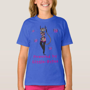 Blue Niedlich Robot Giggle Fun T - Shirt