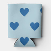 Blue Niedlich Simple Heart Pattern Dosenkühler (Vorderseite)
