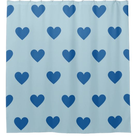 Blue Niedlich Simple Heart Pattern Duschvorhang (Vorderseite)