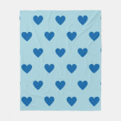 Blue Niedlich Simple Heart Pattern Fleecedecke (Vorderseite)