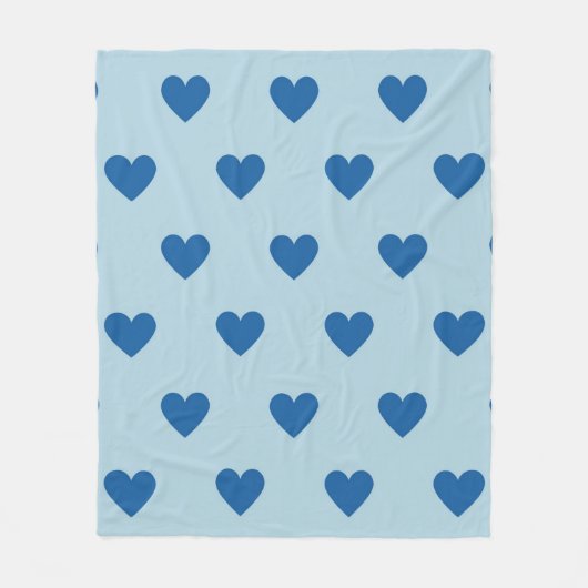 Blue Niedlich Simple Heart Pattern Fleecedecke (Vorderseite)