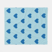 Blue Niedlich Simple Heart Pattern Fleecedecke (Vorderseite (Horizontal))