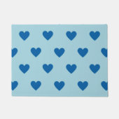 Blue Niedlich Simple Heart Pattern Fußmatte (Vorderseite)