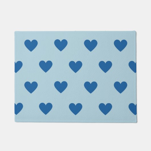 Blue Niedlich Simple Heart Pattern Fußmatte (Vorderseite)