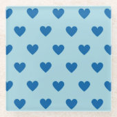 Blue Niedlich Simple Heart Pattern Glasuntersetzer (Vorderseite)