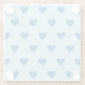 Blue Niedlich Simple Heart Pattern Glasuntersetzer (Rückseite)