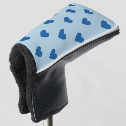 Blue Niedlich Simple Heart Pattern Golf Headcover (3/4 Vorderseite)