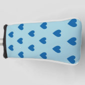 Blue Niedlich Simple Heart Pattern Golf Headcover (Vorderseite)