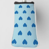 Blue Niedlich Simple Heart Pattern Golf Headcover (Rotieren 90)