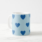 Blue Niedlich Simple Heart Pattern Kaffeetasse (Vorderseite Links)