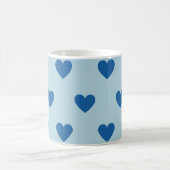Blue Niedlich Simple Heart Pattern Kaffeetasse (Mittel)