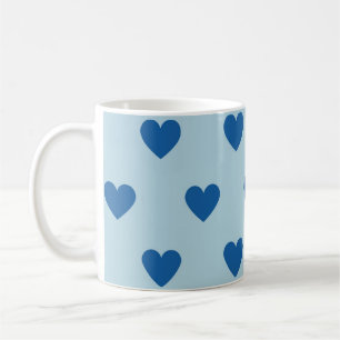 Blue Niedlich Simple Heart Pattern Kaffeetasse