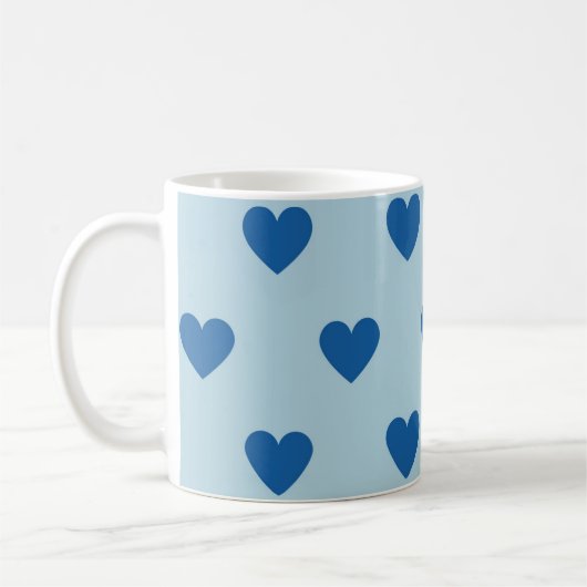 Blue Niedlich Simple Heart Pattern Kaffeetasse (Links)