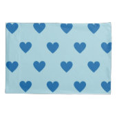 Blue Niedlich Simple Heart Pattern Kissenbezug (Rückseite)