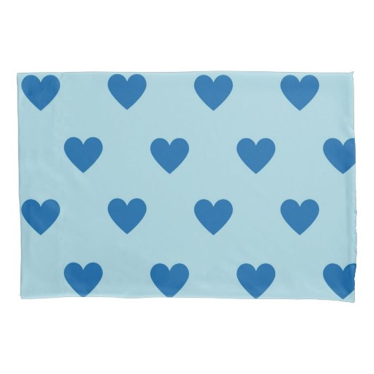 Blue Niedlich Simple Heart Pattern Kissenbezug (Vorderseite)
