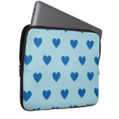 Blue Niedlich Simple Heart Pattern Laptopschutzhülle (Vorne Rechts)