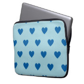 Blue Niedlich Simple Heart Pattern Laptopschutzhülle (Vorderseite Links)