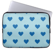 Blue Niedlich Simple Heart Pattern Laptopschutzhülle (Vorderseite)