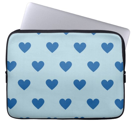 Blue Niedlich Simple Heart Pattern Laptopschutzhülle (Vorderseite)