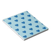 Blue Niedlich Simple Heart Pattern Notizblock (angewinkelt)