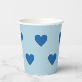 Blue Niedlich Simple Heart Pattern Pappbecher (Links)