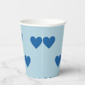 Blue Niedlich Simple Heart Pattern Pappbecher (Rechts)