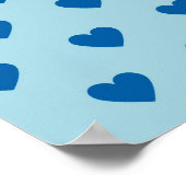 Blue Niedlich Simple Heart Pattern Poster (Ecke)