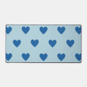Blue Niedlich Simple Heart Pattern Schreibtischunterlage (Vorderseite)