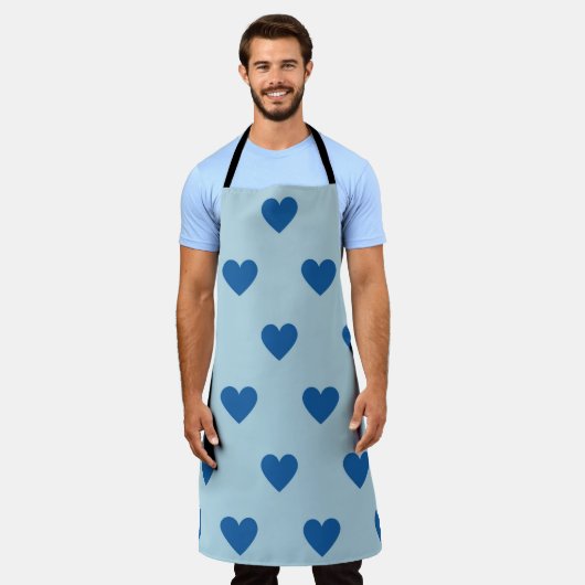 Blue Niedlich Simple Heart Pattern Schürze (Getragen)
