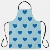 Blue Niedlich Simple Heart Pattern Schürze (Vorderseite)