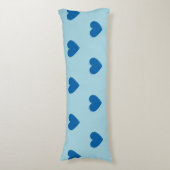 Blue Niedlich Simple Heart Pattern Seitenschläferkissen (Vorderseite Vertikal)