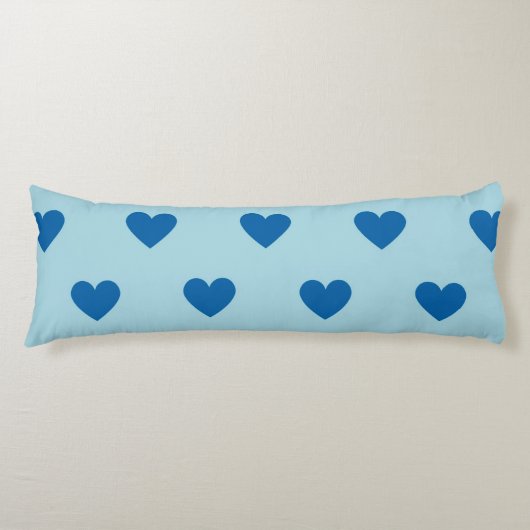 Blue Niedlich Simple Heart Pattern Seitenschläferkissen (Vorderseite)