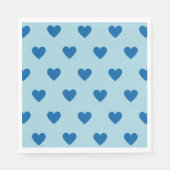 Blue Niedlich Simple Heart Pattern Serviette (Vorderseite)