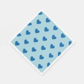 Blue Niedlich Simple Heart Pattern Serviette (Ecke)